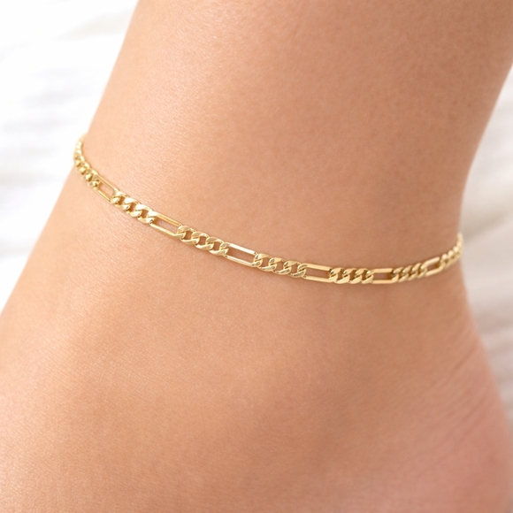 Jewelry - Gold Link Chain Classic Anklet – Elegant Women’s Ankle Bracelet Summer Jewelry